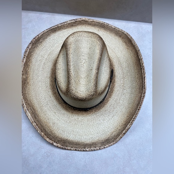 Cody James Natural Palm Leaf Ponderosa straw cowboy hat - Picture 7 of 7